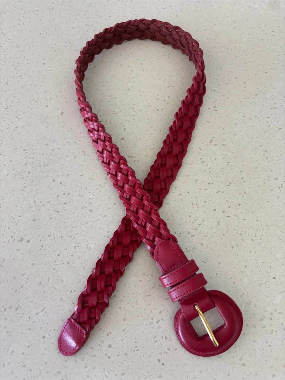 90s‎ braided belt red